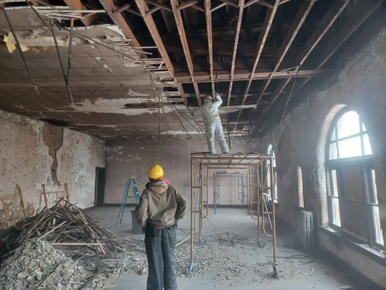 Demolition work by Team Freeman Turf Care in Dayton, Ohio