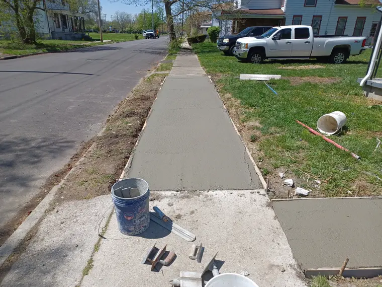 Concrete work by Team Freeman Turf Care in Dayton, Ohio