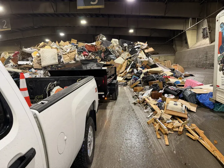 Truck loaded at a full property clean-out