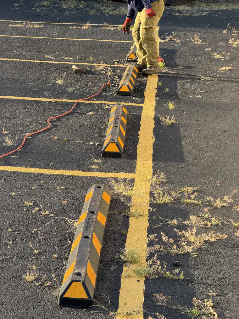 Setting parking bumpers