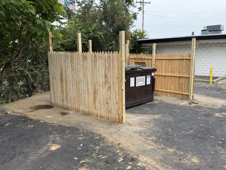 New dumpster enclosure