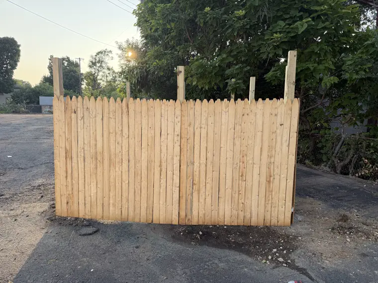 Privacy fence built on site