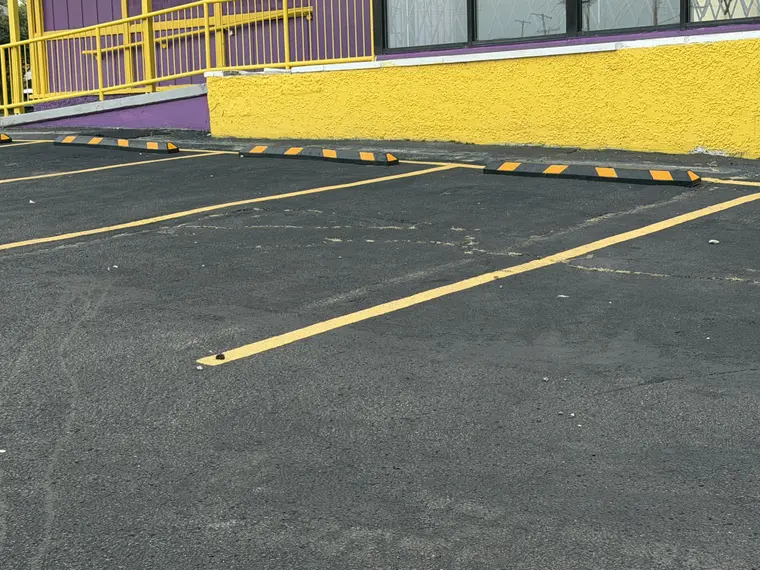 Lot restriped with new bumpers